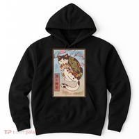 Japanese Woodblock Painting Tattooed Cat with Koi Hoodie thumb 0