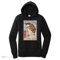 Japanese Woodblock Painting Tattooed Cat with Koi Women's Hoodie thumb 0