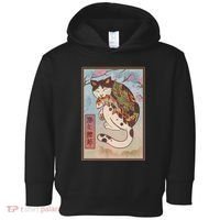 Japanese Woodblock Painting Tattooed Cat with Koi Toddler Hoodie thumb 0