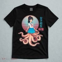 Japanese Yokai Monster Octopus School Girl T-Shirt thumb 5