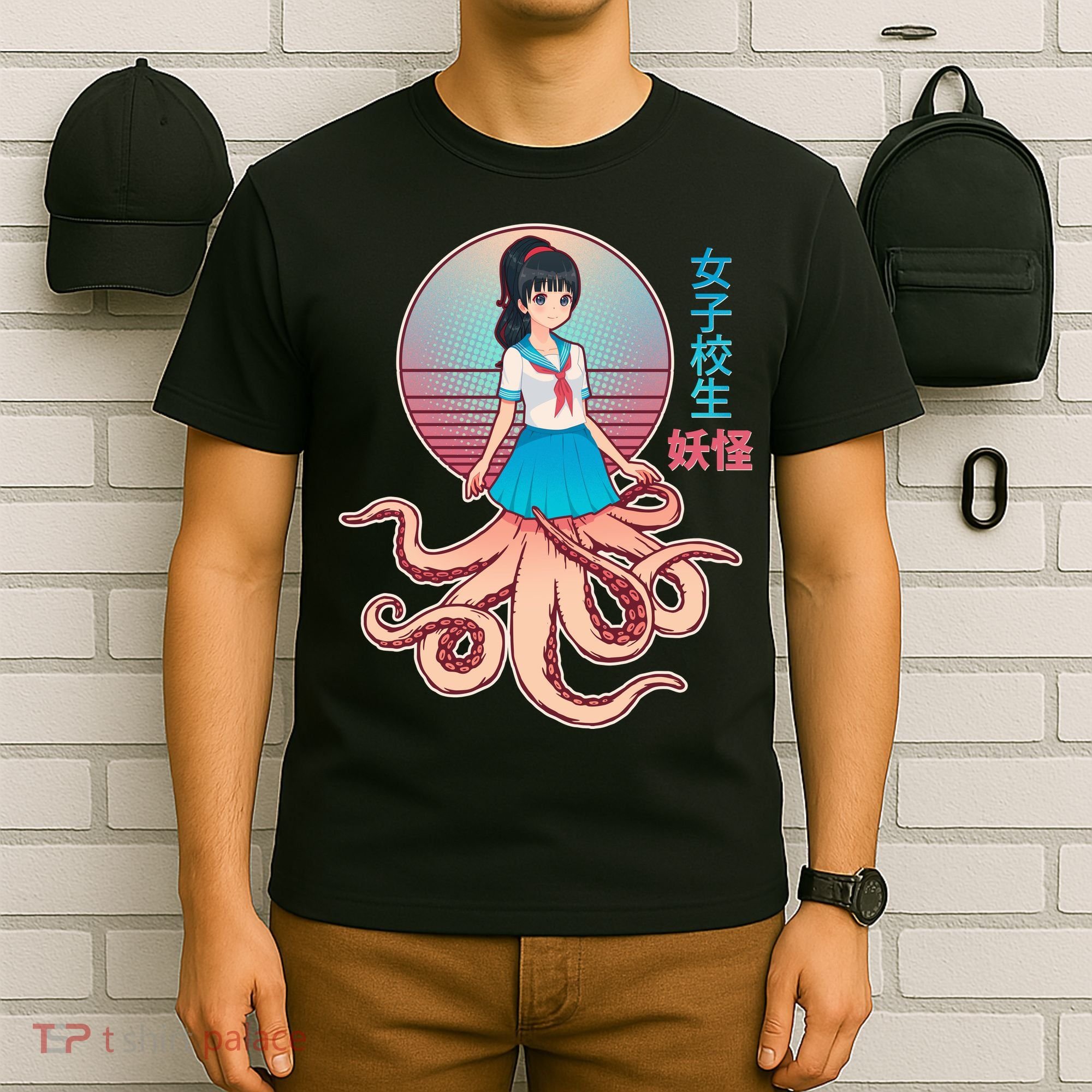 Japanese Yokai Monster Octopus School Girl T-Shirt
