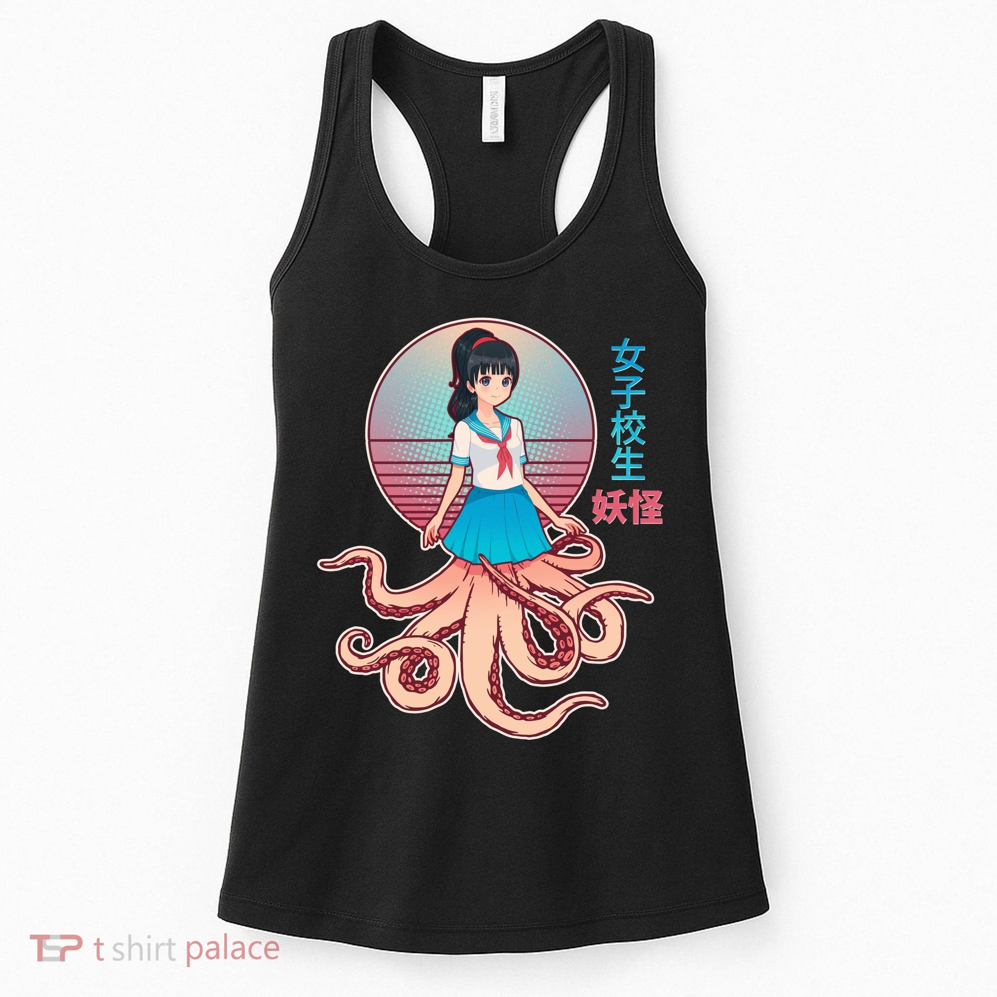 Japanese Yokai Monster Octopus School Girl Women's Tank Top