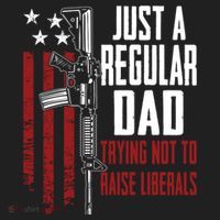 Just A Regular Dad Trying Not To Raise Liberals Funny Gift Gun Rights Gift Beanie thumb 2