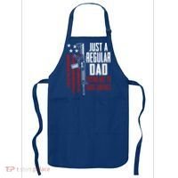 Just A Regular Dad Trying Not To Raise Liberals Funny Gift Gun Rights Gift Apron thumb 0