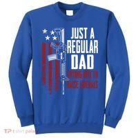 Just A Regular Dad Trying Not To Raise Liberals Funny Gift Gun Rights Gift Sweatshirt thumb 0