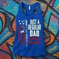 Just A Regular Dad Trying Not To Raise Liberals Funny Gift Gun Rights Gift Women's Tank Top thumb 3
