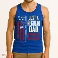 Just A Regular Dad Trying Not To Raise Liberals Funny Gift Gun Rights Gift Tank Top thumb 3
