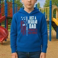 Just A Regular Dad Trying Not To Raise Liberals Funny Gift Gun Rights Gift Kids Hoodie thumb 2