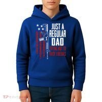 Just A Regular Dad Trying Not To Raise Liberals Funny Gift Gun Rights Gift Kids Hoodie thumb 4