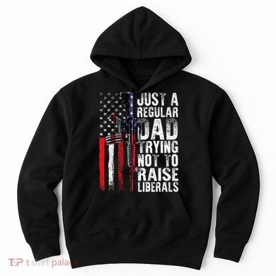 Just A Regular Dad Trying Not To Raise Liberals Fathers Day Hoodie
