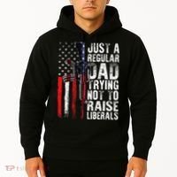 Just A Regular Dad Trying Not To Raise Liberals Fathers Day Hoodie thumb 2