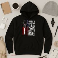 Just A Regular Dad Trying Not To Raise Liberals Fathers Day Hoodie thumb 3