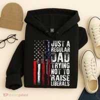 Just A Regular Dad Trying Not To Raise Liberals Fathers Day Hoodie thumb 4