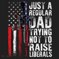 Just A Regular Dad Trying Not To Raise Liberals Fathers Day Golf Towel thumb 3