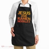 Jesus And Ramen Noodles Funny Christian Quote Distressed Apron thumb 2