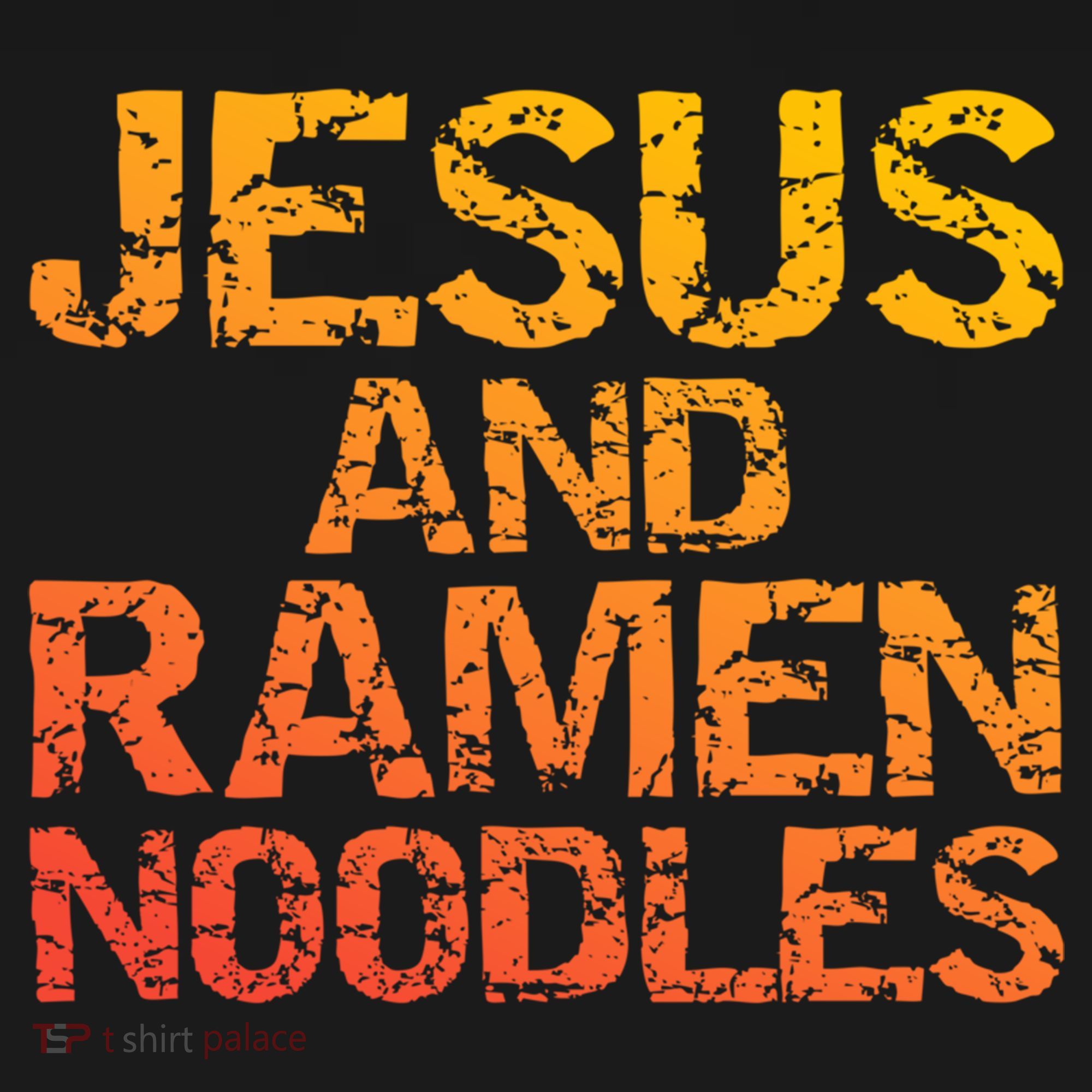 Jesus And Ramen Noodles Funny Christian Quote Distressed Mousepad