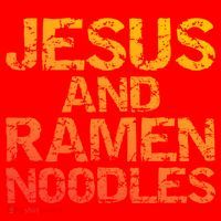Jesus And Ramen Noodles Funny Christian Quote Distressed Santa Hat thumb 1