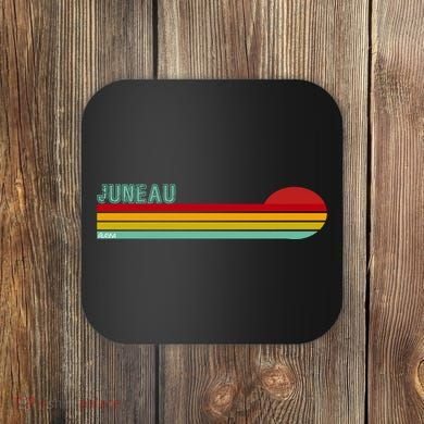 Juneau Alaska Retro Sunset Coaster