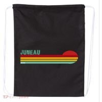 Juneau Alaska Retro Sunset Drawstring Bag thumb 0