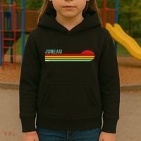 Juneau Alaska Retro Sunset Kids Hoodie thumb 3