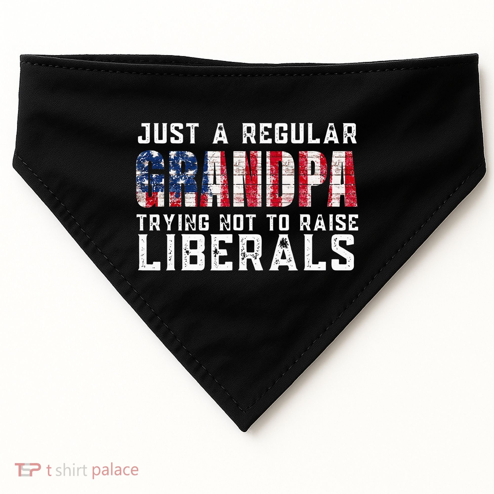 Just A Regular Grandpa Trying Not To Raise Liberals USA-Made Doggie Bandana