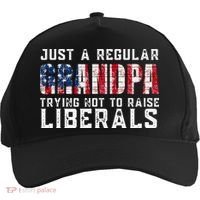 Just A Regular Grandpa Trying Not To Raise Liberals Five-Panel Snapback Cap thumb 0