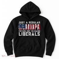 Just A Regular Grandpa Trying Not To Raise Liberals Hoodie thumb 0