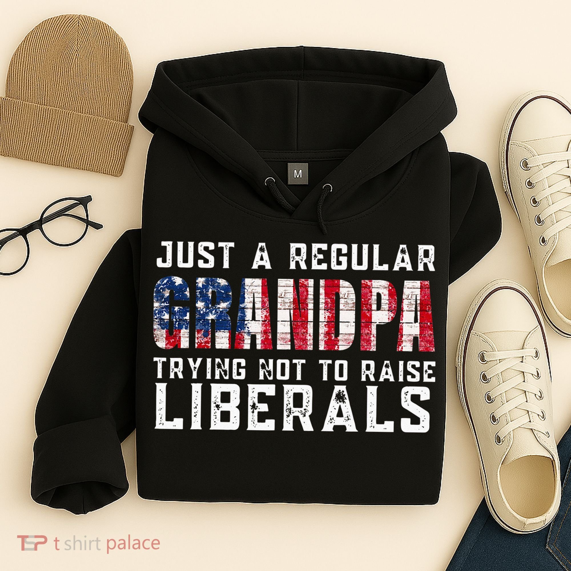 Just A Regular Grandpa Trying Not To Raise Liberals Hoodie