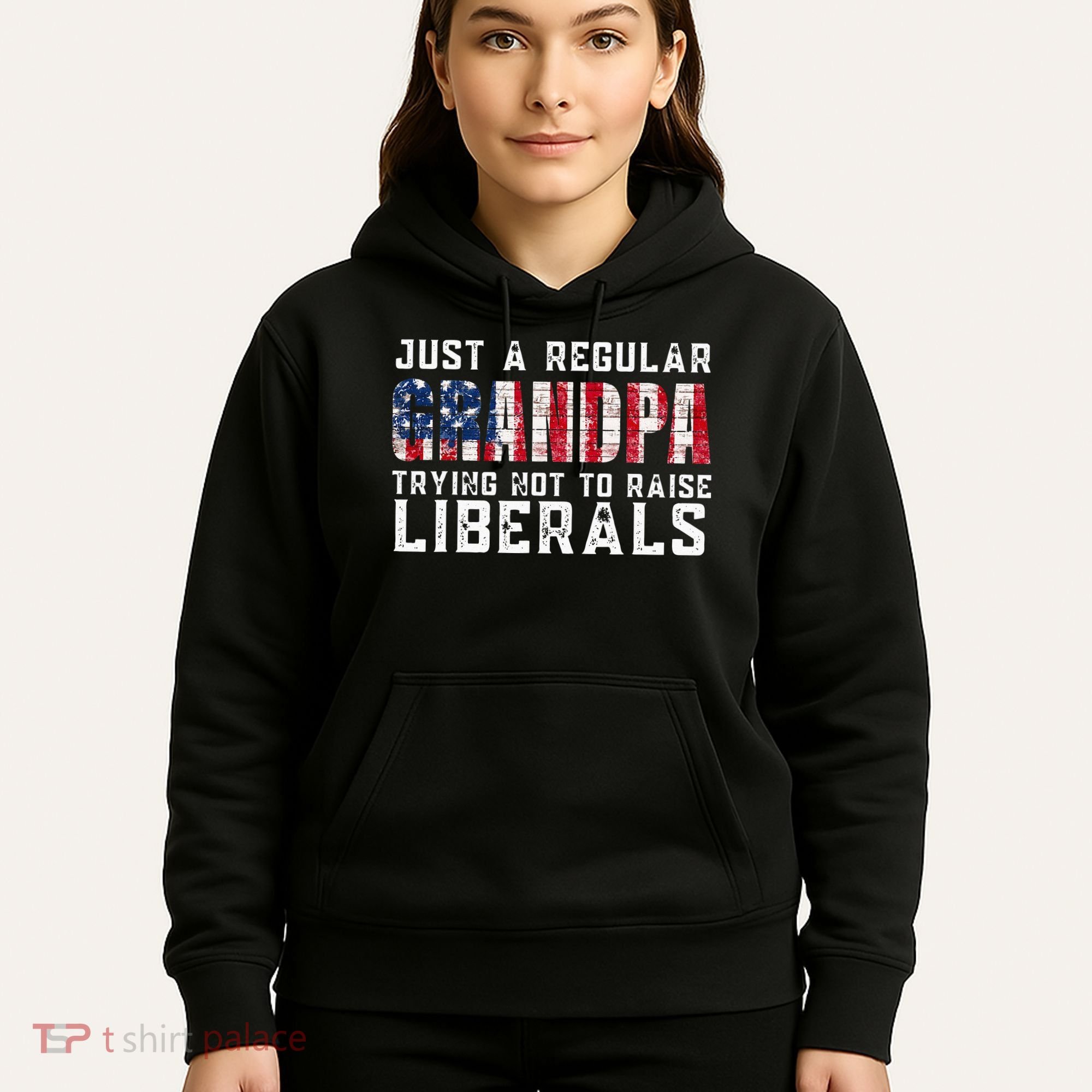 Just A Regular Grandpa Trying Not To Raise Liberals Hoodie