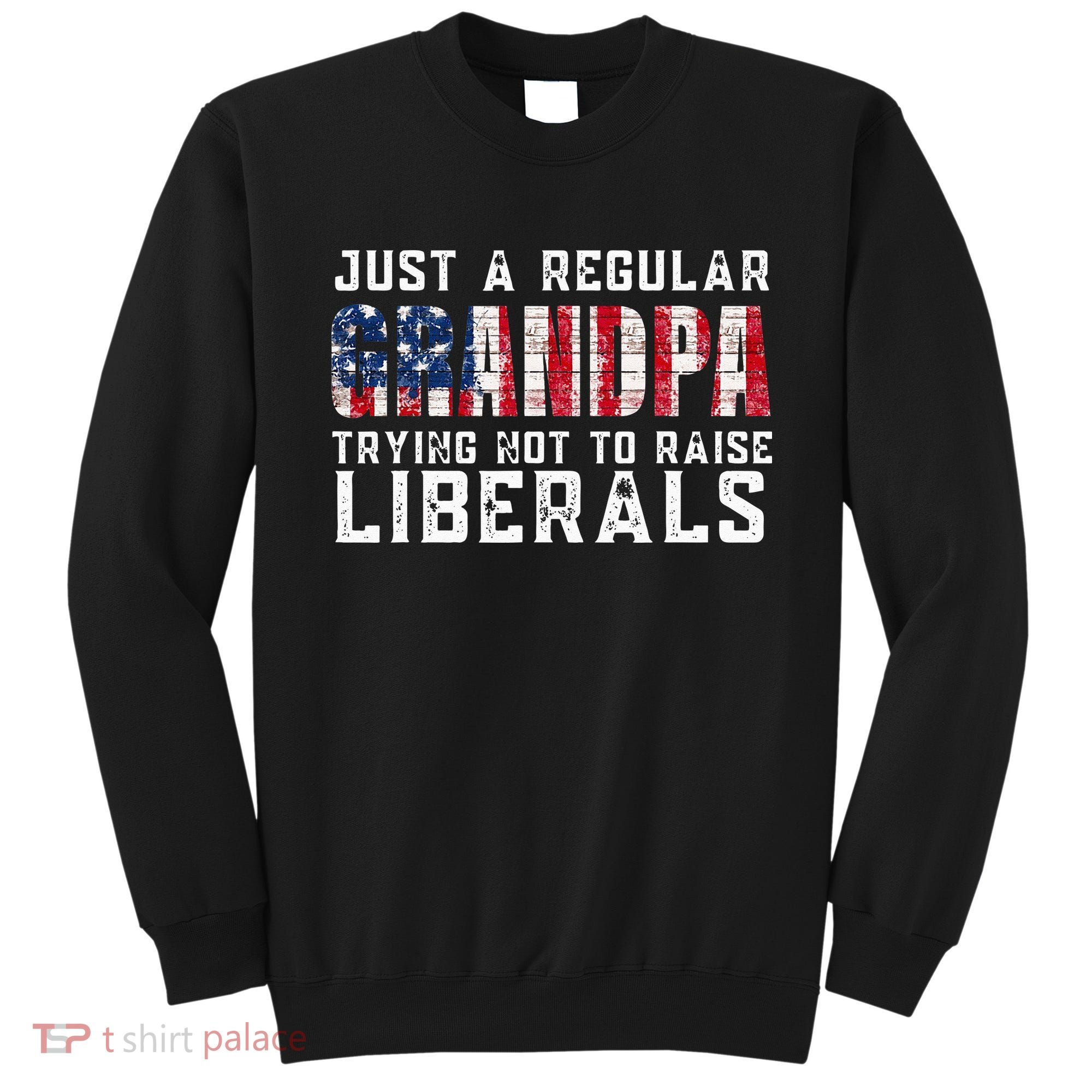 Just A Regular Grandpa Trying Not To Raise Liberals Sweatshirt