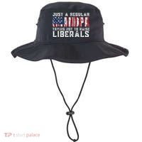 Just A Regular Grandpa Trying Not To Raise Liberals Bucket Hat thumb 0