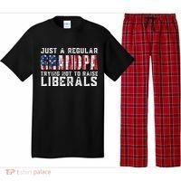Just A Regular Grandpa Trying Not To Raise Liberals Pajama Set thumb 0