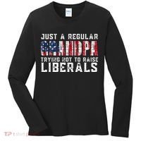 Just A Regular Grandpa Trying Not To Raise Liberals Women's Long Sleeve Shirt thumb 0