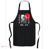 Japan Aesthetic Retro Comic Tokyo Silhouette Japanese Font Apron thumb 0