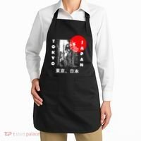 Japan Aesthetic Retro Comic Tokyo Silhouette Japanese Font Apron thumb 2