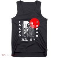 Japan Aesthetic Retro Comic Tokyo Silhouette Japanese Font Tank Top thumb 0