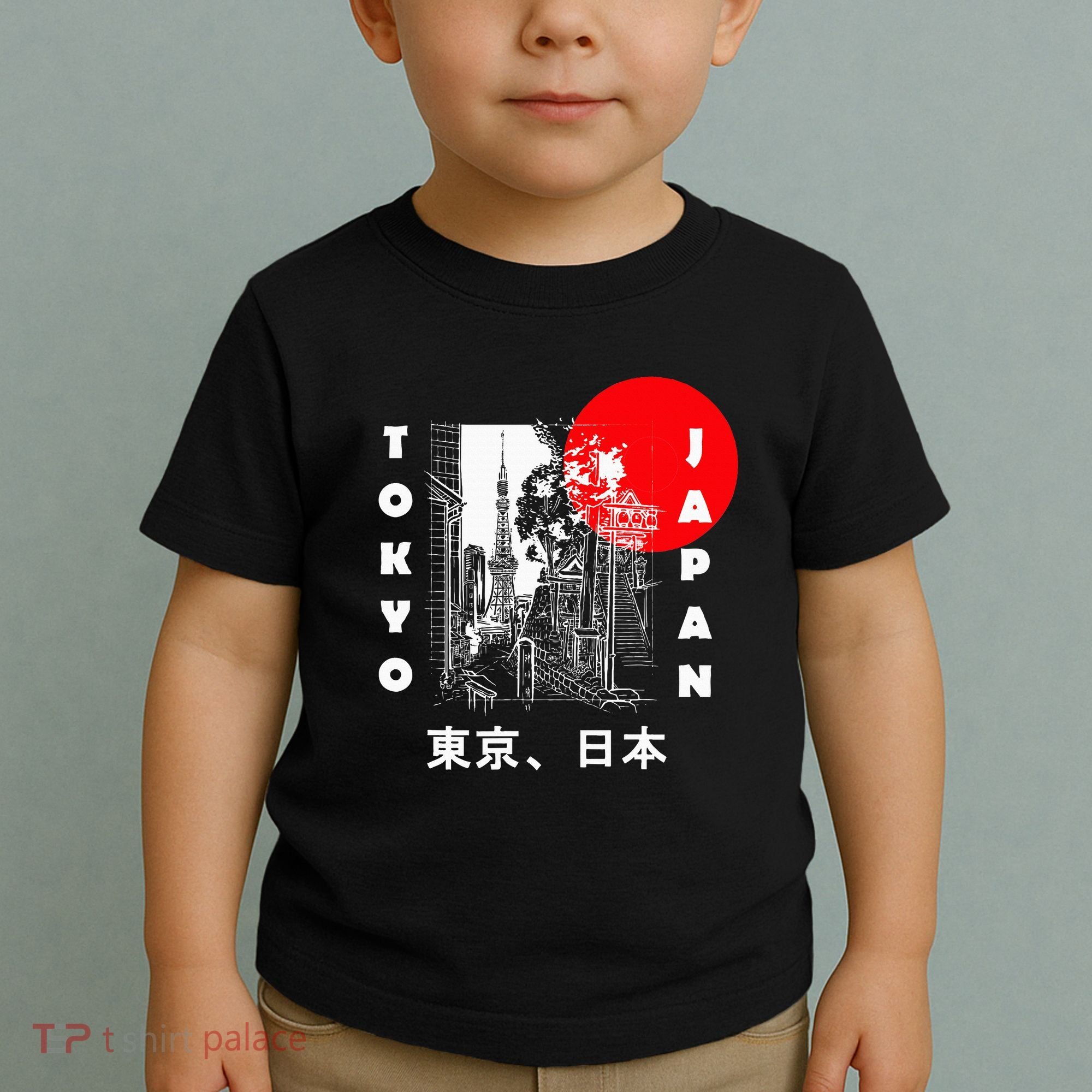 Japan Aesthetic Retro Comic Tokyo Silhouette Japanese Font Toddler T-Shirt