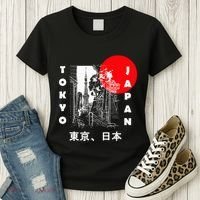 Japan Aesthetic Retro Comic Tokyo Silhouette Japanese Font Women's T-Shirt thumb 3