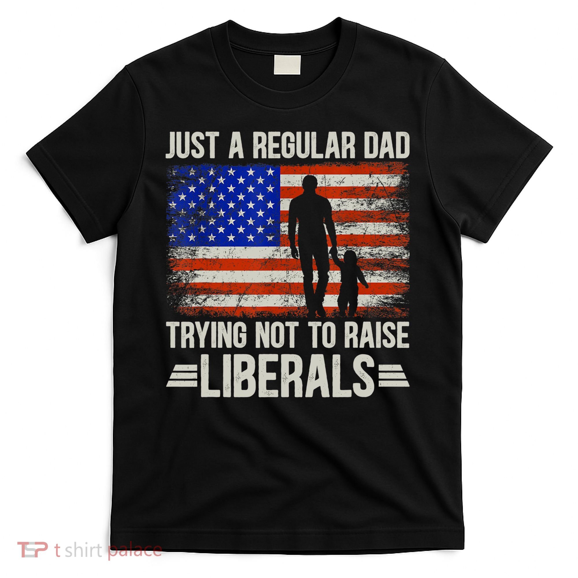 Just A Regular Dad Trying Not To Raise Liberals Father's Day TShirt T-Shirt