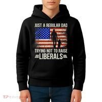 Just A Regular Dad Trying Not To Raise Liberals Father's Day TShirt Kids Hoodie thumb 4