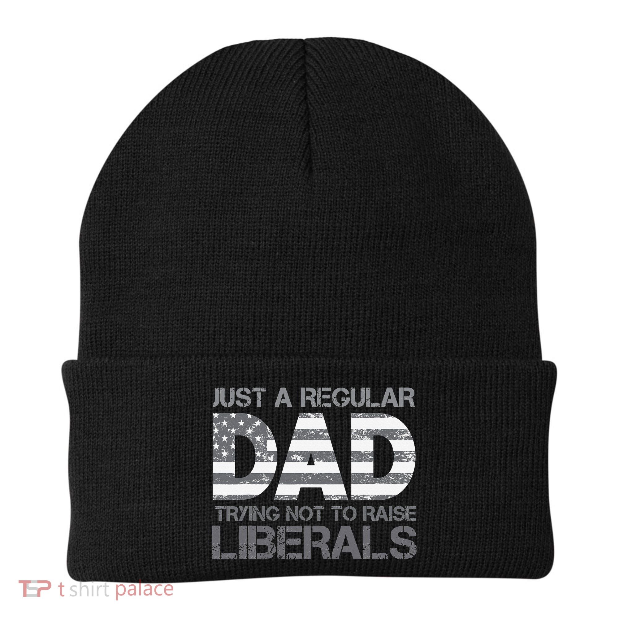 Just A Regular Dad Trying Not To Raise Liberals Father's Day Beanie