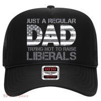 Just A Regular Dad Trying Not To Raise Liberals Father's Day Hat thumb 0