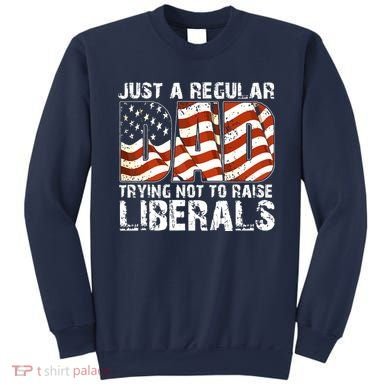Just A Regular Dad Trying Not To Raise Liberals 4th July Son Sweatshirt