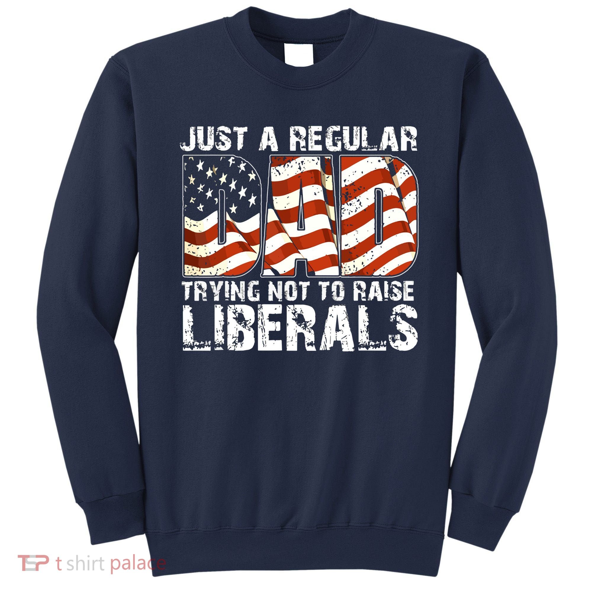 Just A Regular Dad Trying Not To Raise Liberals 4th July Son Sweatshirt