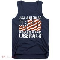 Just A Regular Dad Trying Not To Raise Liberals 4th July Son Tank Top thumb 0