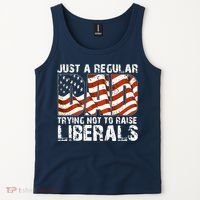 Just A Regular Dad Trying Not To Raise Liberals 4th July Son Tank Top thumb 2