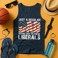 Just A Regular Dad Trying Not To Raise Liberals 4th July Son Tank Top thumb 4