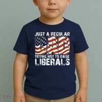 Just A Regular Dad Trying Not To Raise Liberals 4th July Son Toddler T-Shirt thumb 2