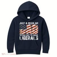 Just A Regular Dad Trying Not To Raise Liberals 4th July Son Kids Hoodie thumb 0