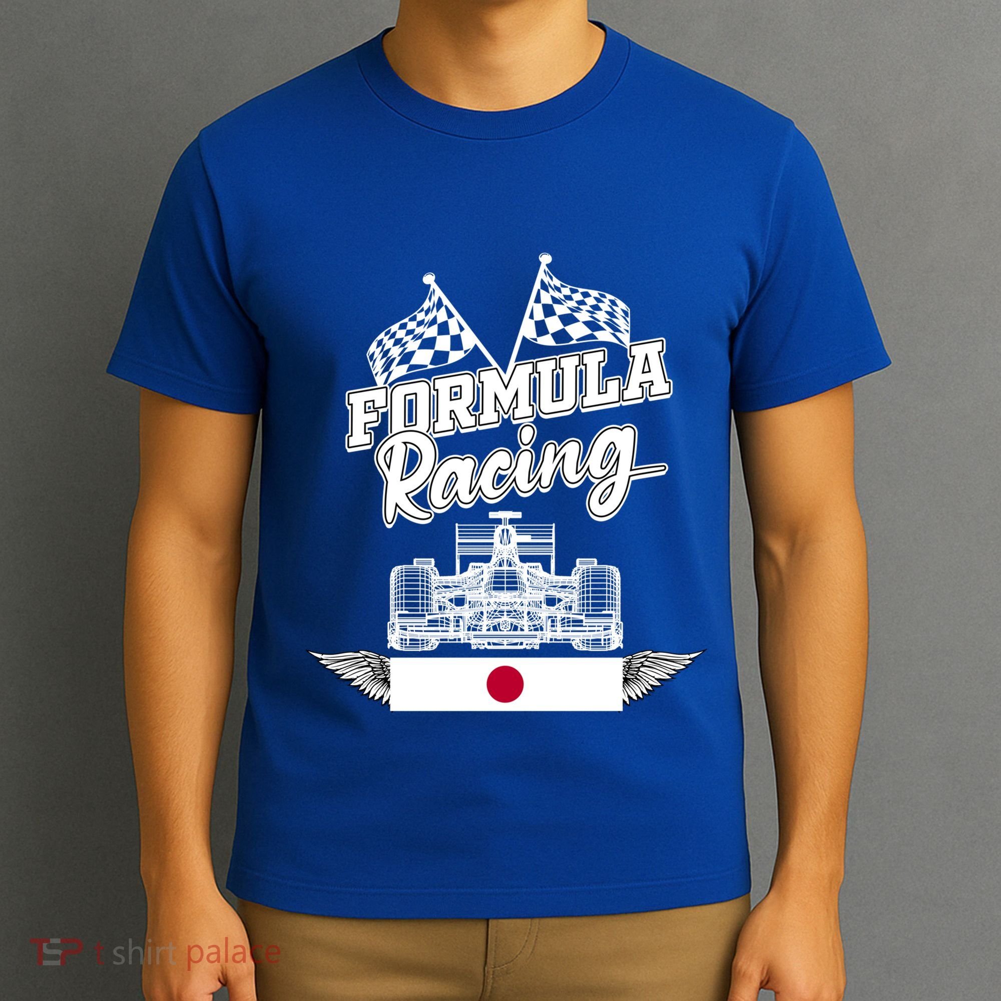 Japanese Auto Race Japan Flag Formula Racing Car Blueprint Great Gift T-Shirt